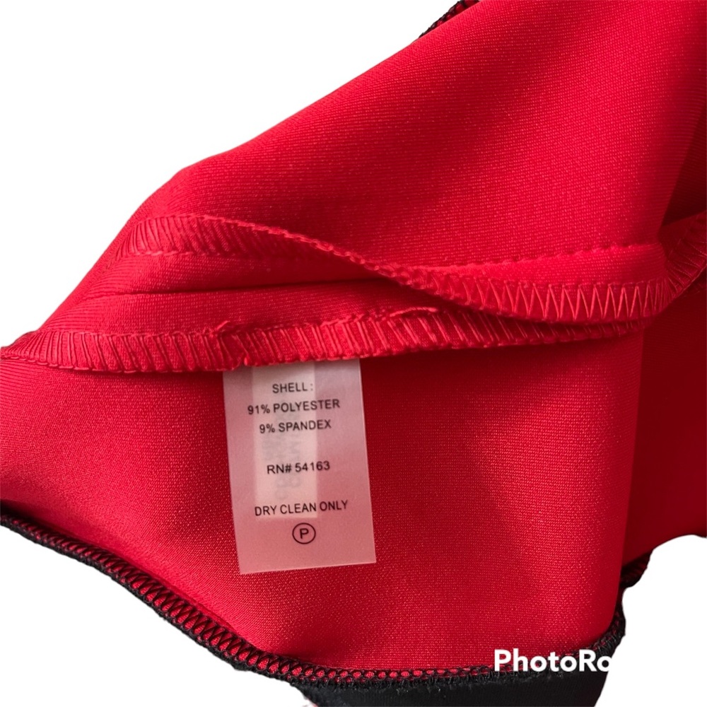 Calvin Klein Red Sleeveless Sheath Dress with Black Trim - Picture 5 of 5